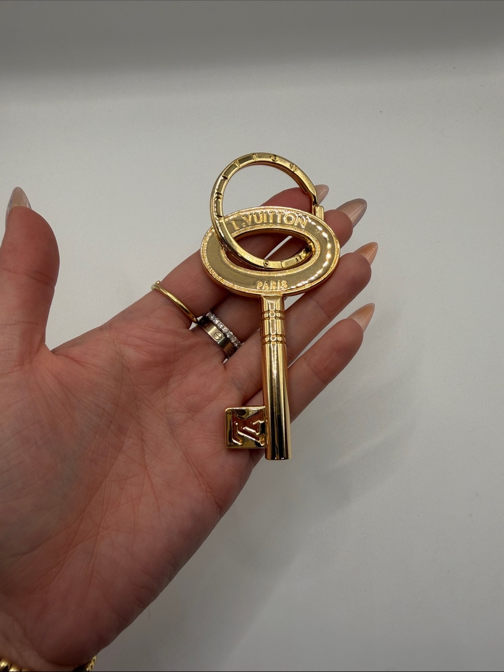 1434. Upcycled Gold Key Charm Pendant.